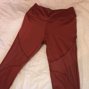 Aerie orange/rust colored mesh leggings